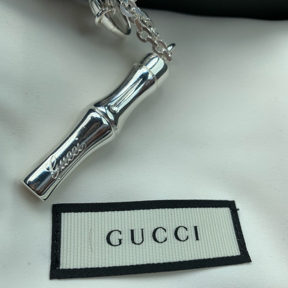 💯 authentic GUCCI 925 silver bamboo necklace - Picture 2 of 5